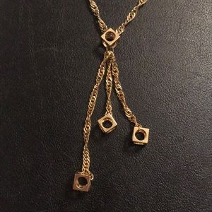 Vintage Park Lane  4 Cube 24 inch twist chain Goldtone necklace